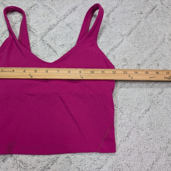 Lululemon Top Womens 2 Pink Raspberry Align Tank A/B Tight Fit Cropped Nulu - Picture 3 of 6